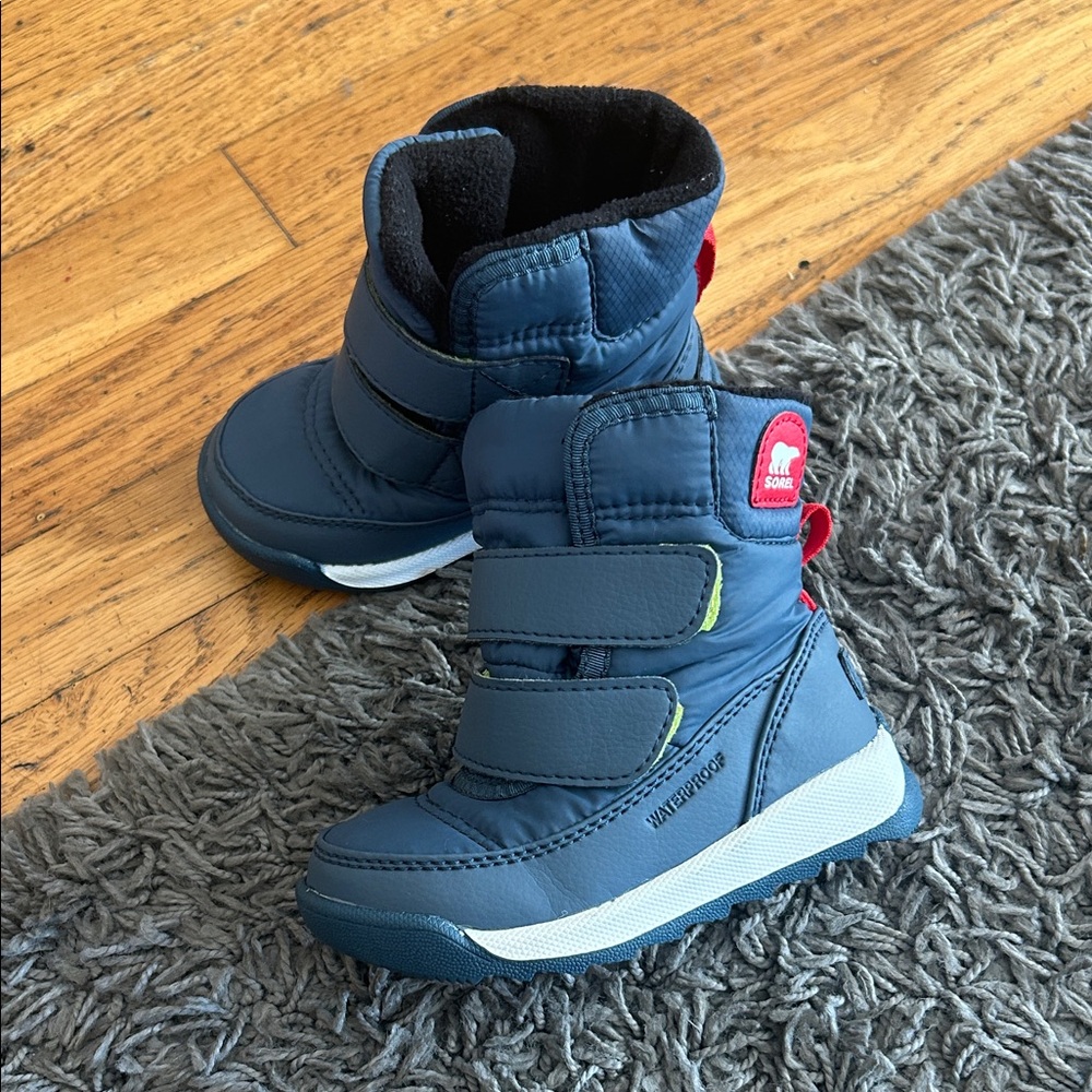 SOREL Toddler "Whitney" Waterproof Strap Winter Snow Rain Boots Navy Unisex 6